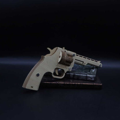 Assembled Revolver Wooden Rubber Band Gun Model Kit