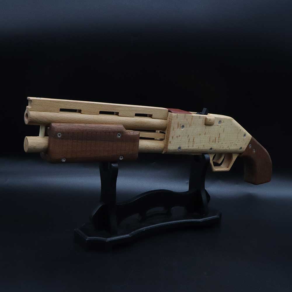 Assembled M37 Shotgun Rubber Band Wooden Replica Gun