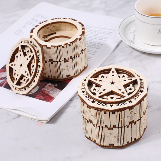 Music Box Ring Box Wooden Assembly Model 3D Three Dimensional Puzzle Box Gift Box