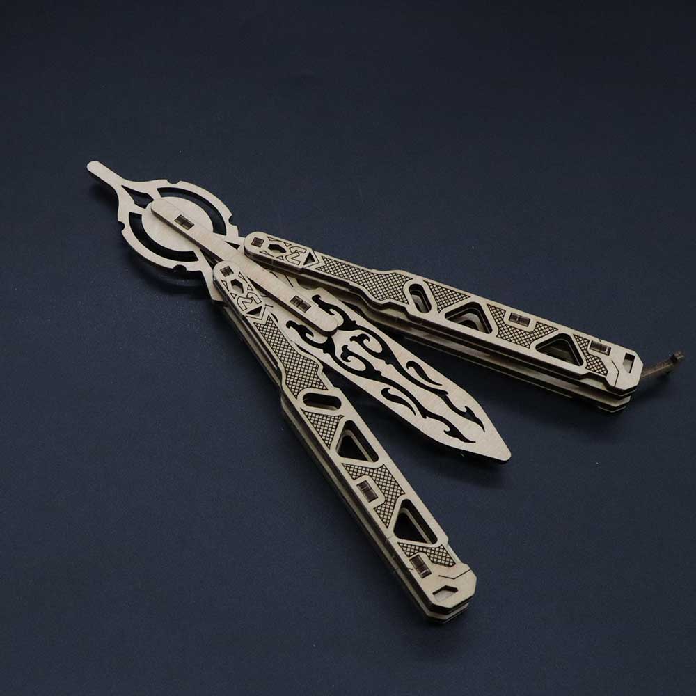 6 Cool Wooden Knife Model Kit 3D Blade Puzzle Toy
