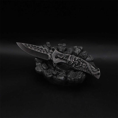 Snake Skull Relief Folding Knife