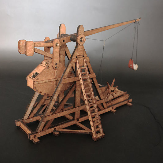 AM003 Stone thrower Wooden Mechanical Military Hobby Toys Kits For Adult