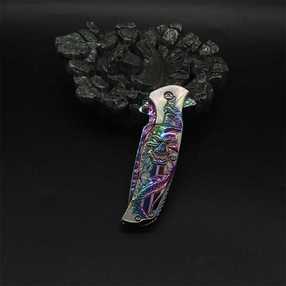 Snake Skull Relief Folding Knife