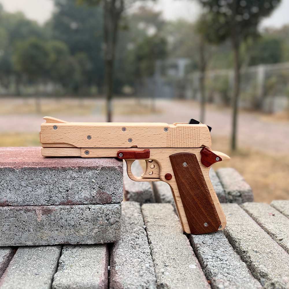 Assembled M1911 Wooden Replica Rubber Band Gun