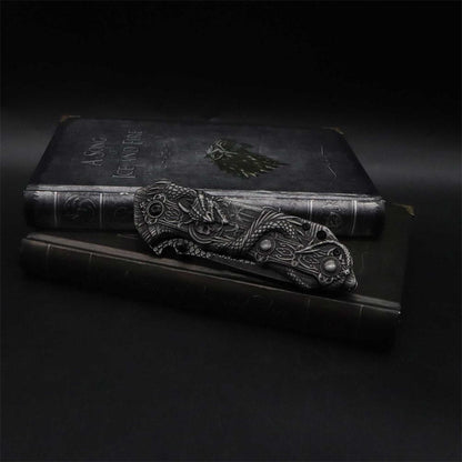 Evil Dragon Sculpture Knife Folding Knife