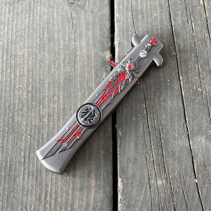 Wolf's Gravestone Game Folding Knife Trainer Replica