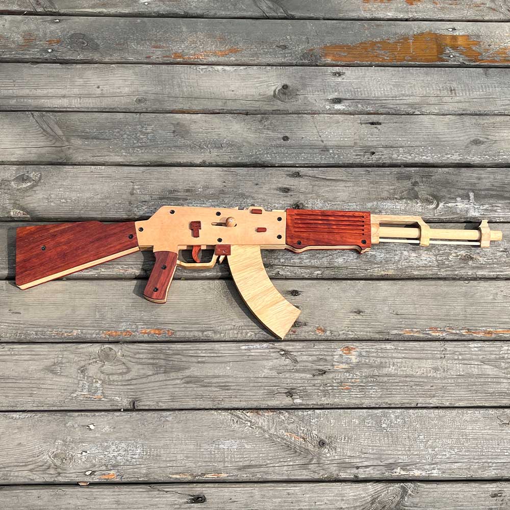 AK47 Wooden Replica Rubber Band Gun Model Kit