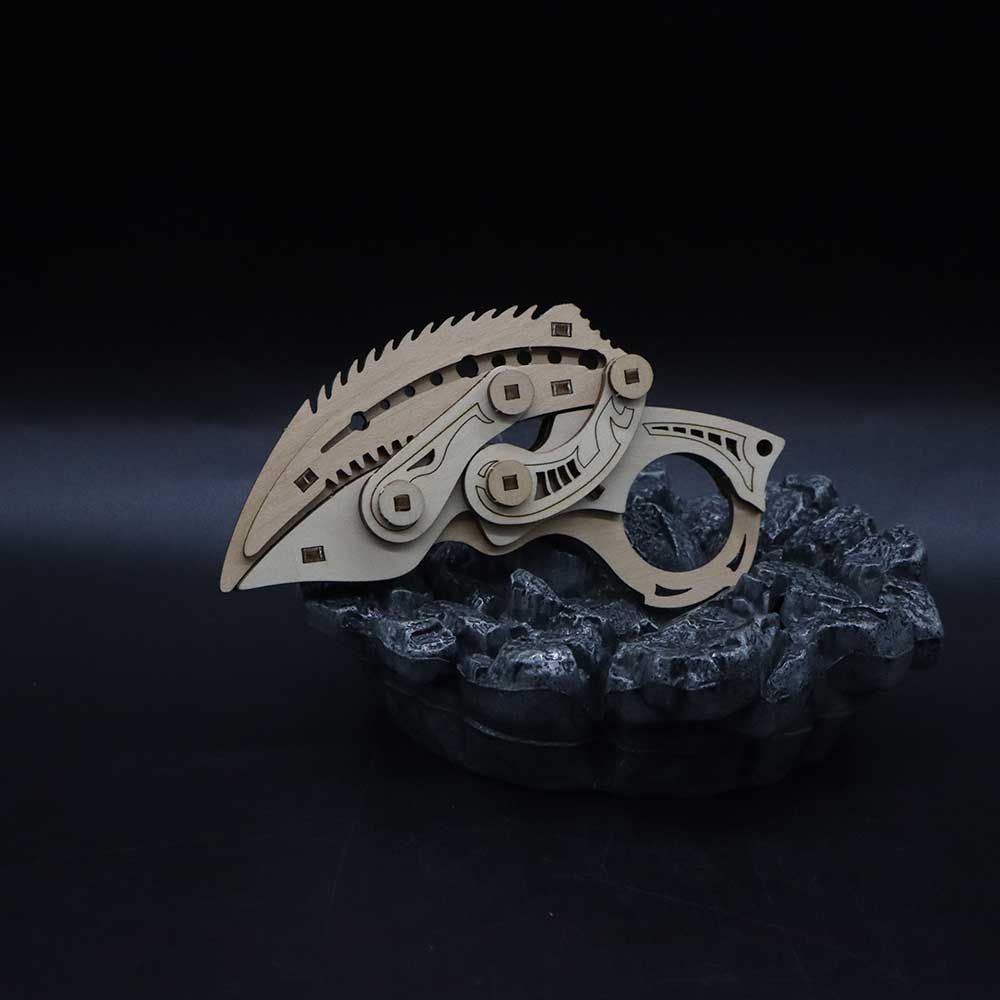 6 Cool Wooden Knife Model Kit 3D Blade Puzzle Toy
