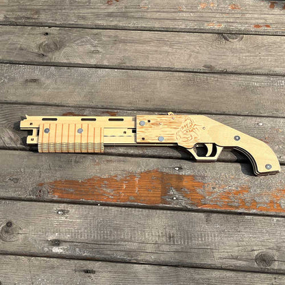 Wooden Mossberg Shotgun Rubber Band Gun Model Kit