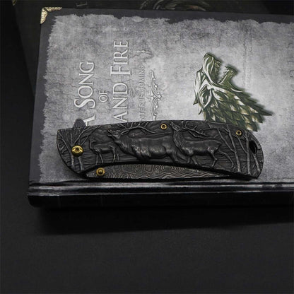 Fantastic Deer Family Folding Knife