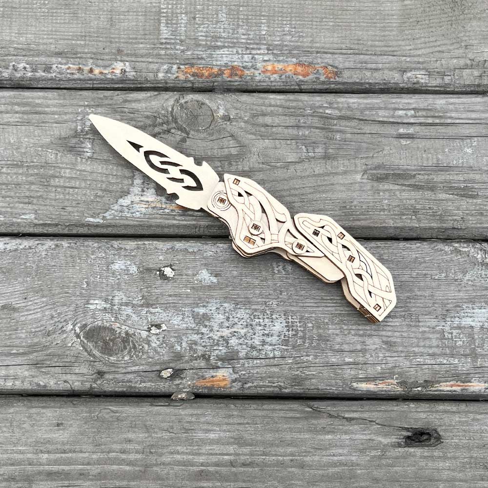 6 Cool Wooden Knife Model Kit 3D Blade Puzzle Toy