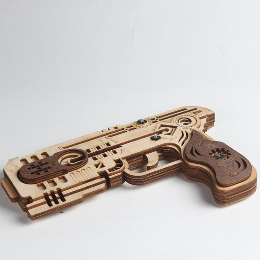 DIY 3D Space Pistol  Rubber Band Gun Wooden Puzzle Kit