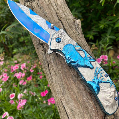 Fantastic Reindeer Folding Knife