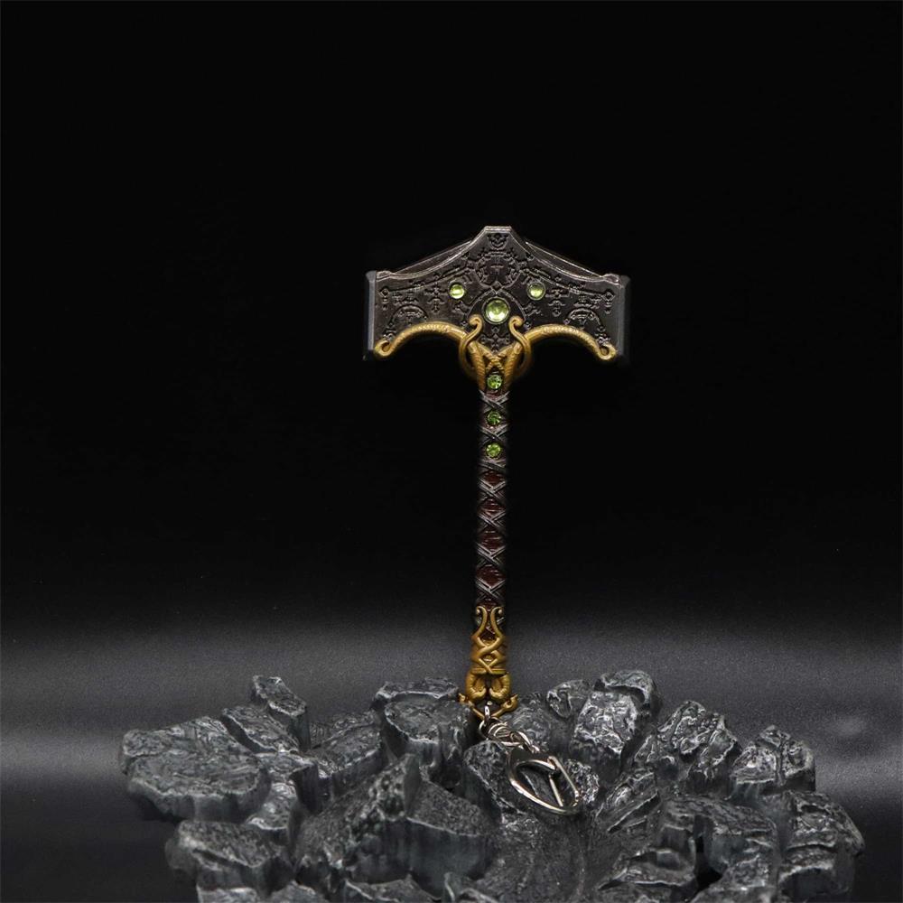 Kratos Weapon Thor Hammer Metal Mjölni Keychain Pendant