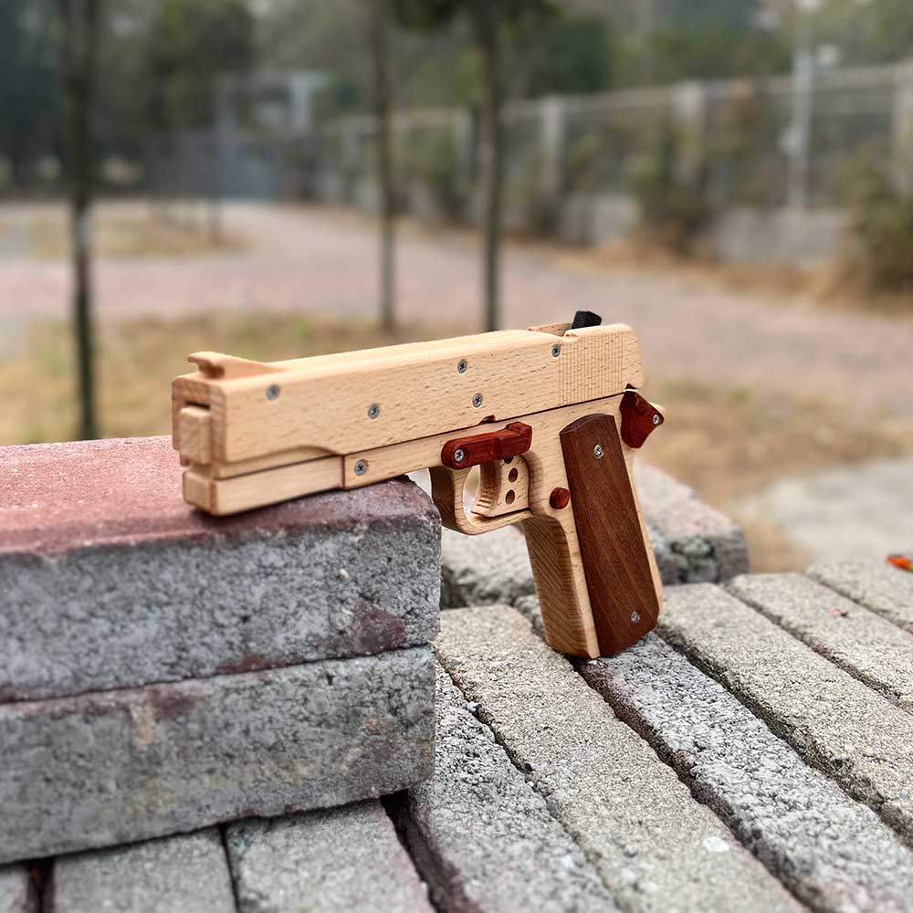Assembled M1911 Wooden Replica Rubber Band Gun