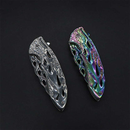 Fantastic Flame Shape Folding Knife