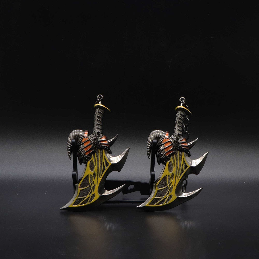 Blades of Exile Kratos Weapon Mini Model Metal Sword Backpack Pendant
