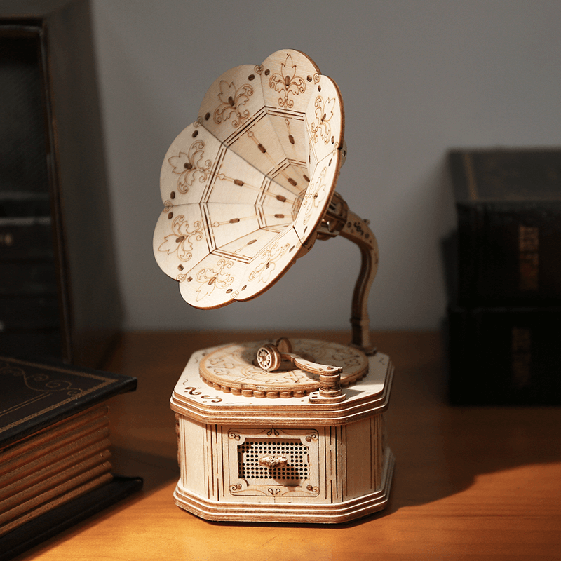 3D Phonograph Model Gramophone Wooden Kit