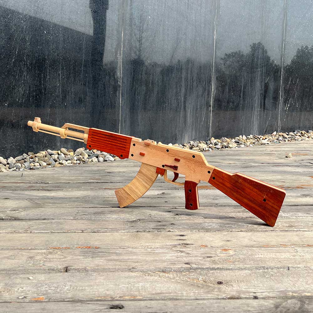 AK47 Wooden Replica Rubber Band Gun Model Kit