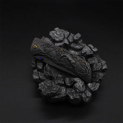 3D Sculpture Reindeer Folding Knife