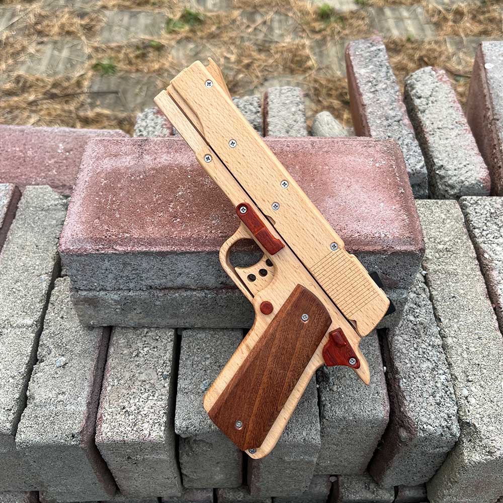 Assembled M1911 Wooden Replica Rubber Band Gun