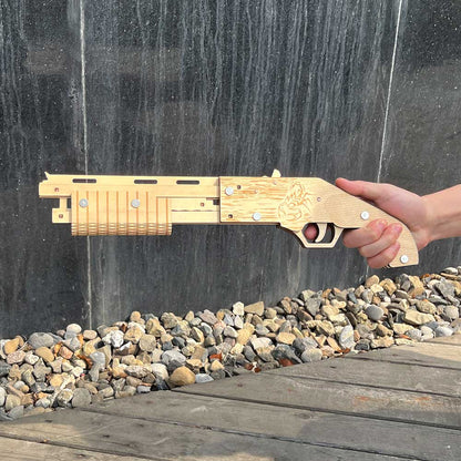Wooden Mossberg Shotgun Rubber Band Gun Model Kit