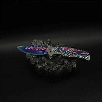 Snake Skull Relief Folding Knife