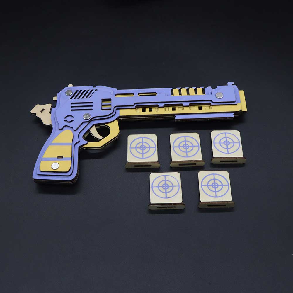 Battle Wolf 3D Gun Puzzle Wooden Rubber Band Gun Model Kit