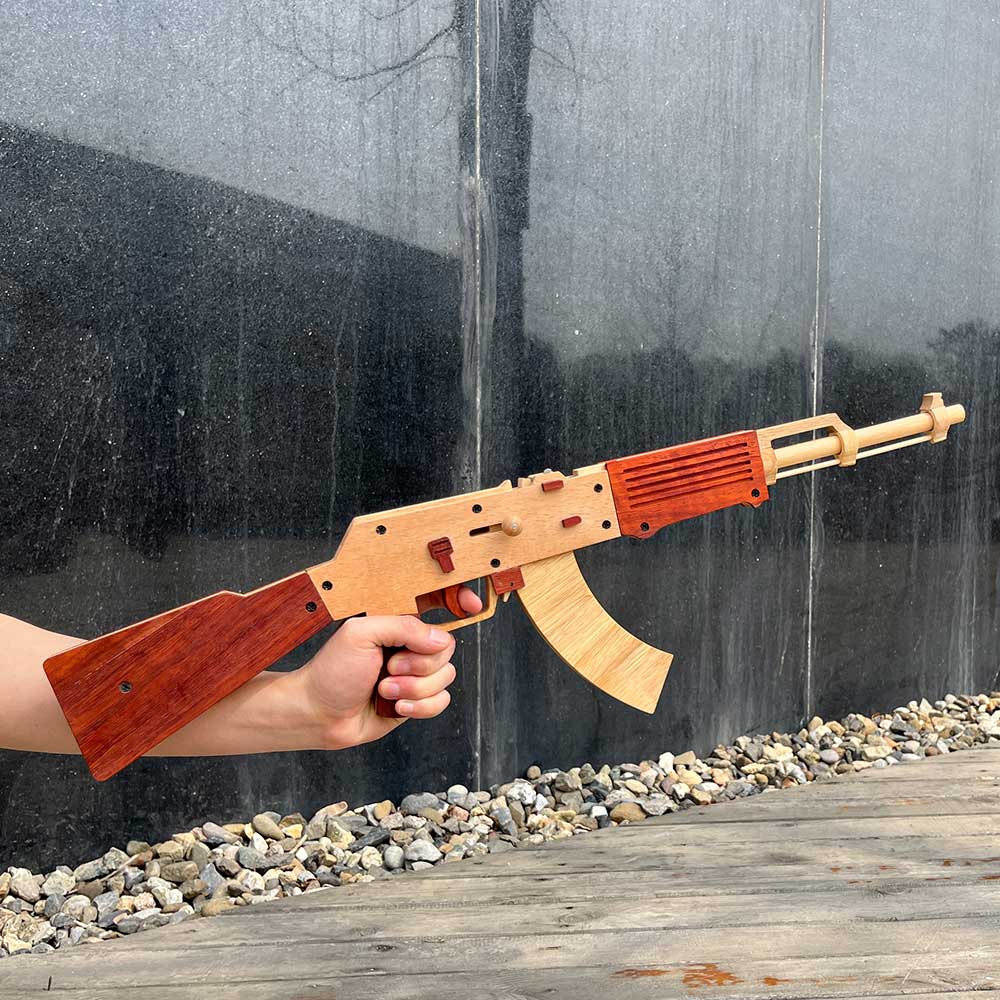 AK47 Wooden Replica Rubber Band Gun Model Kit