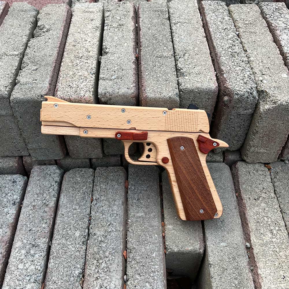 Assembled M1911 Wooden Replica Rubber Band Gun