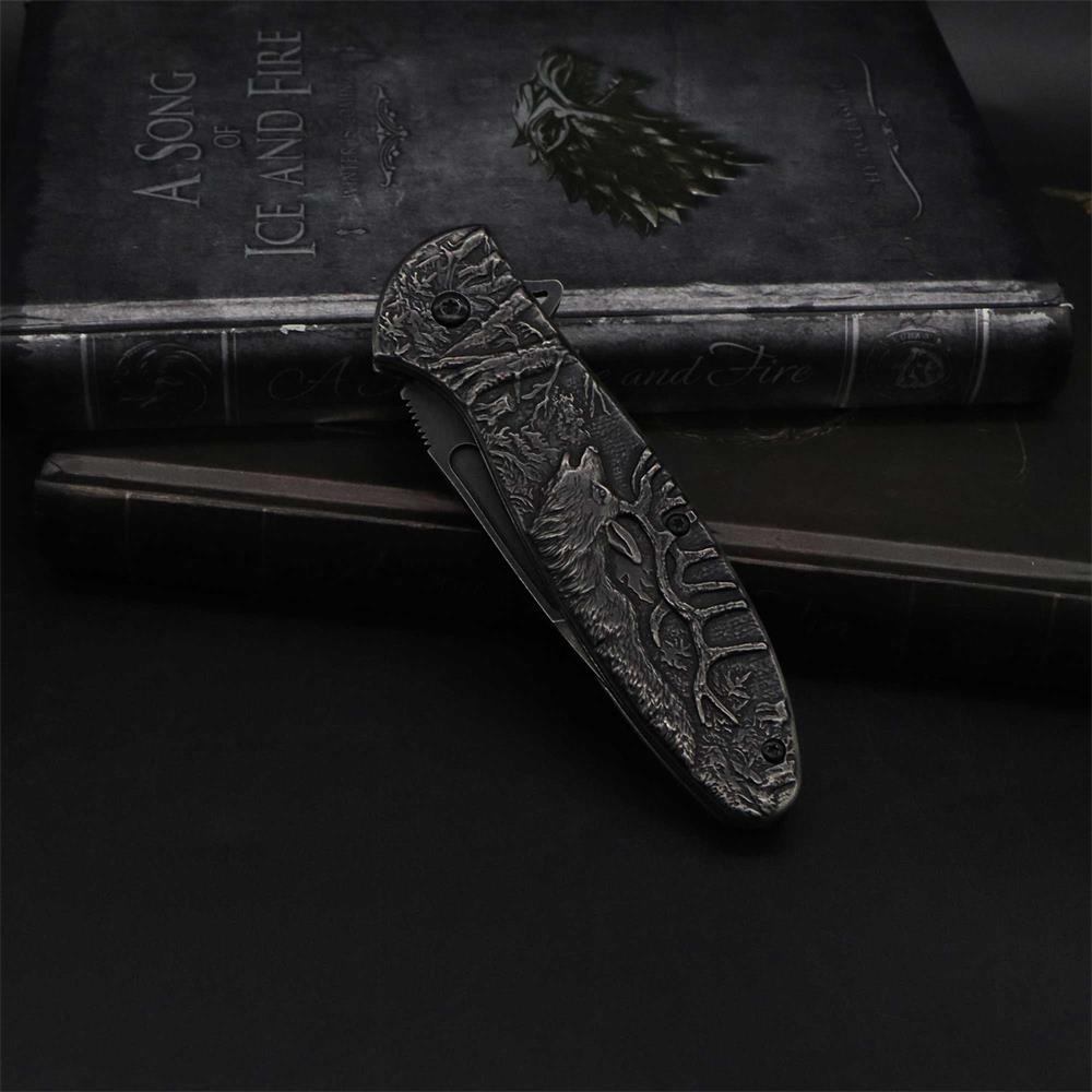 Male Deer Folding Knife Portable Camping Tool
