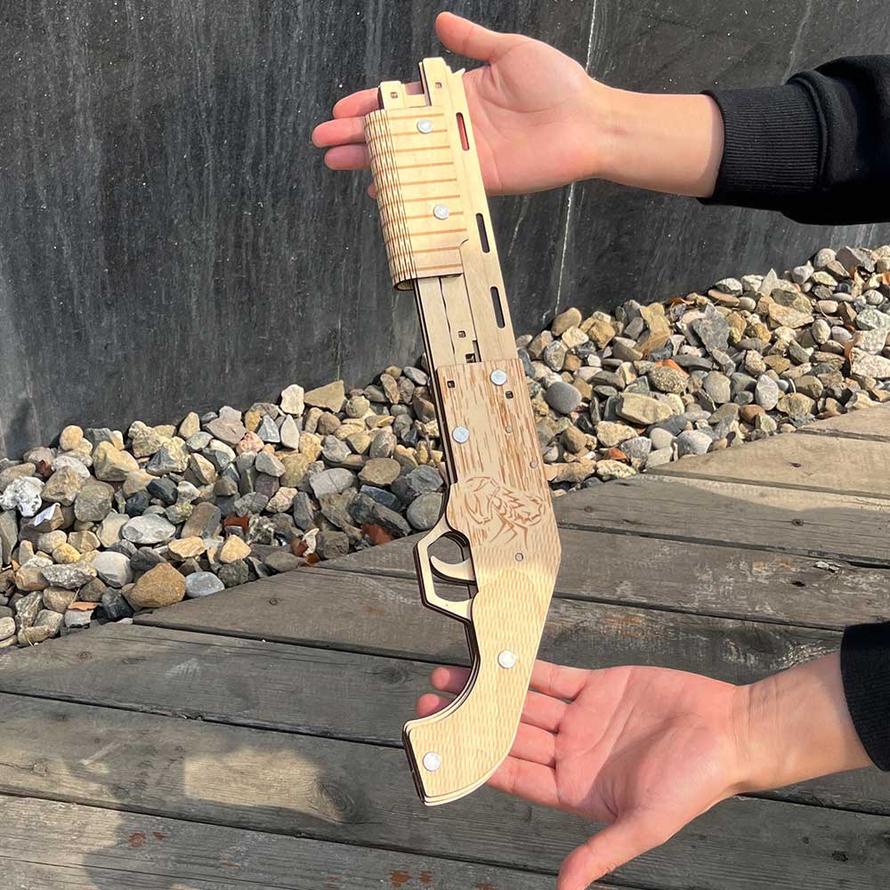Wooden Mossberg Shotgun Rubber Band Gun Model Kit