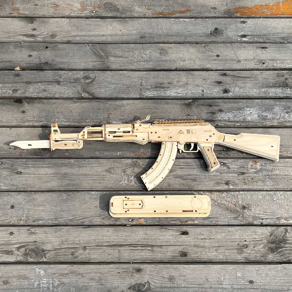 AK47 Wooden Rubber Band Replica Gun Model Kit