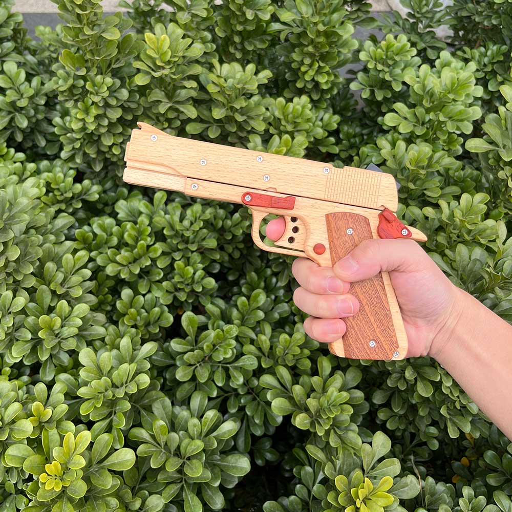 Assembled M1911 Wooden Replica Rubber Band Gun