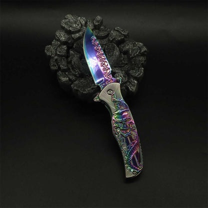 Snake Skull Relief Folding Knife