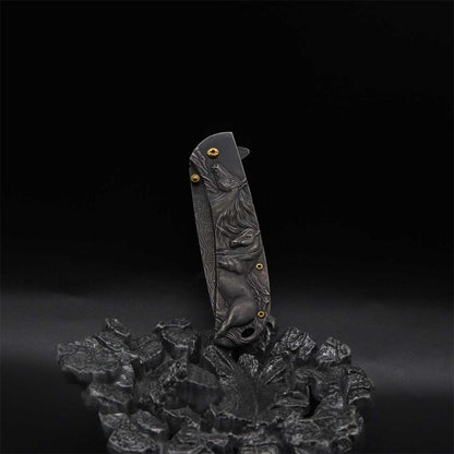 3D Horse Sculpture Folding Knife