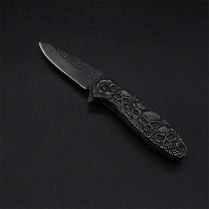 6 Skull Heads Folding Knife