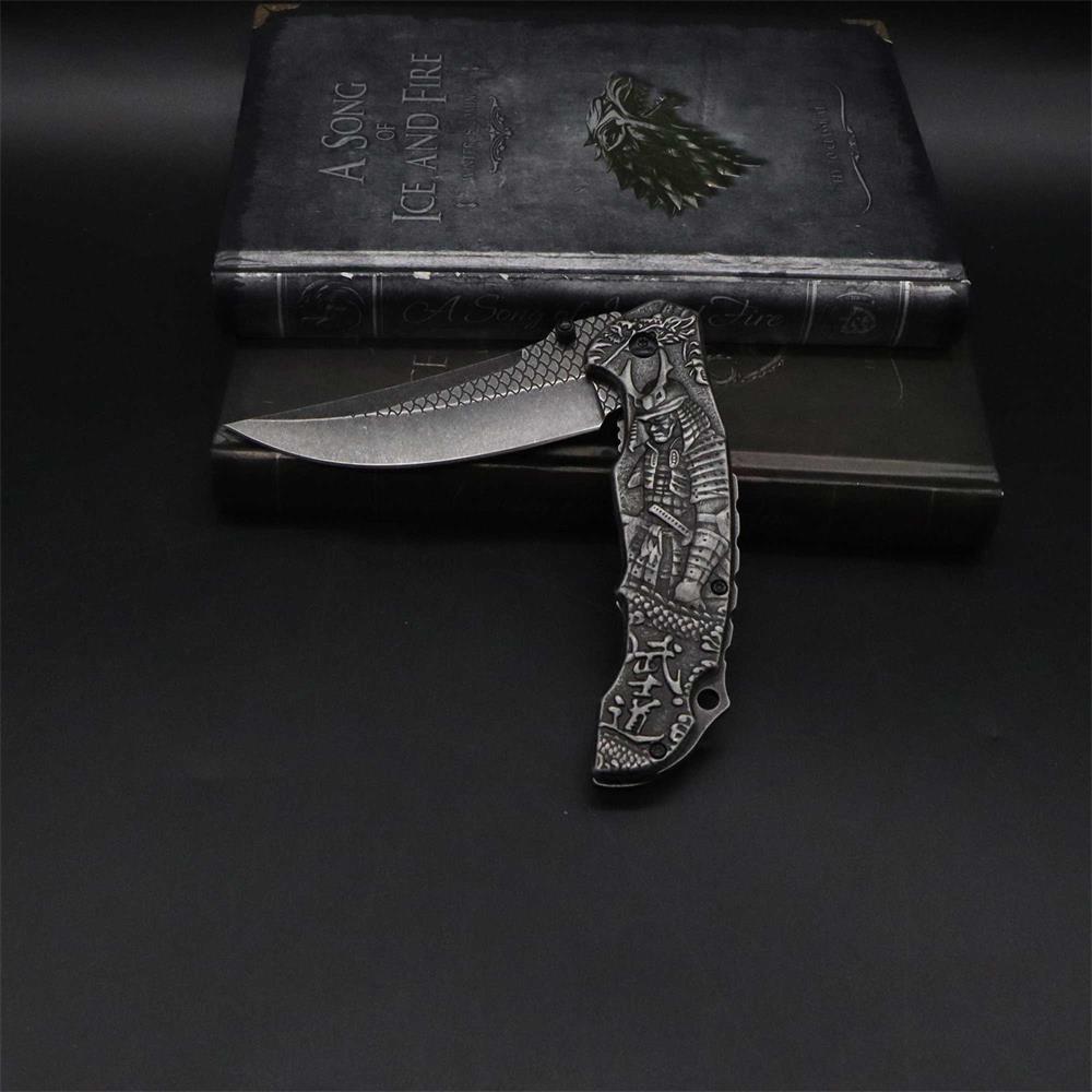 3D Samurai Sculpture Folding Knife