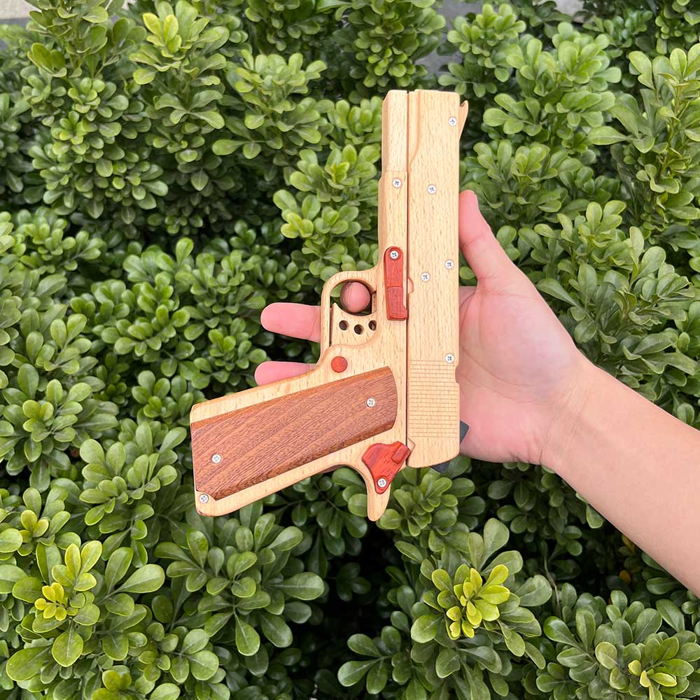 Assembled M1911 Wooden Replica Rubber Band Gun