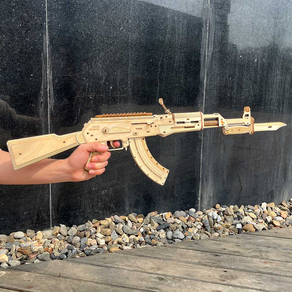 AK47 Wooden Rubber Band Replica Gun Model Kit