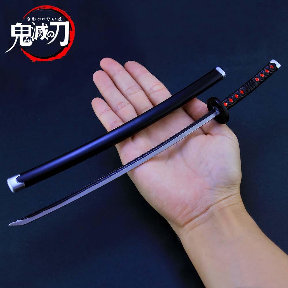 Hot Anime Peripheral 3 Tanjiro Swords Zinc Alloy Model
