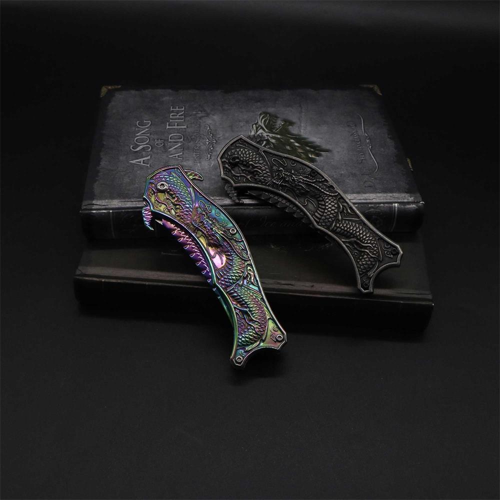 Chinese Dragon Totem Folding Knife