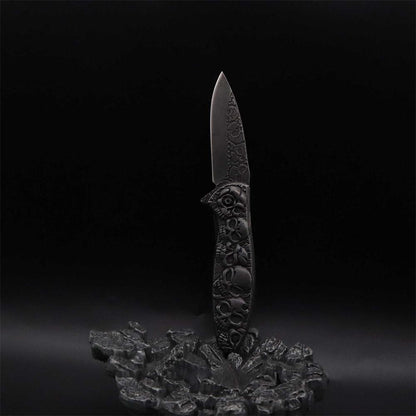 6 Skull Heads Folding Knife