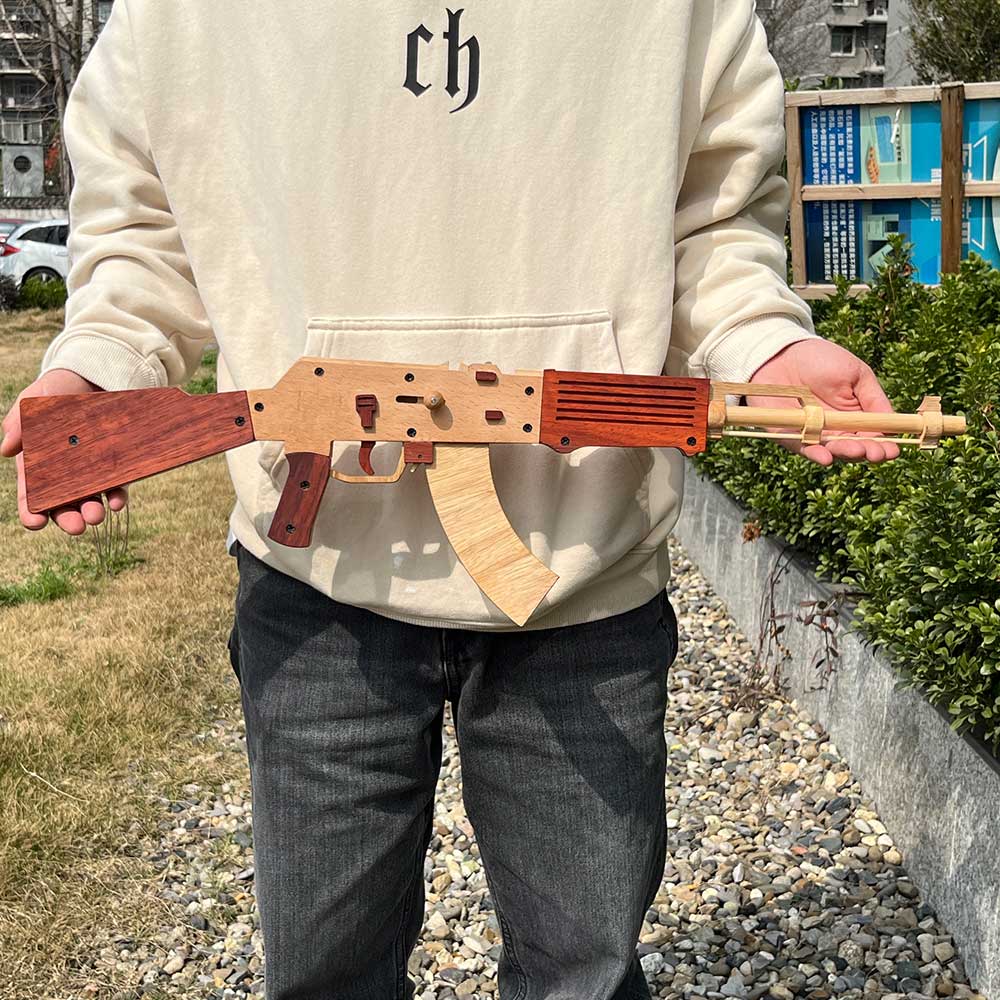 AK47 Wooden Replica Rubber Band Gun Model Kit