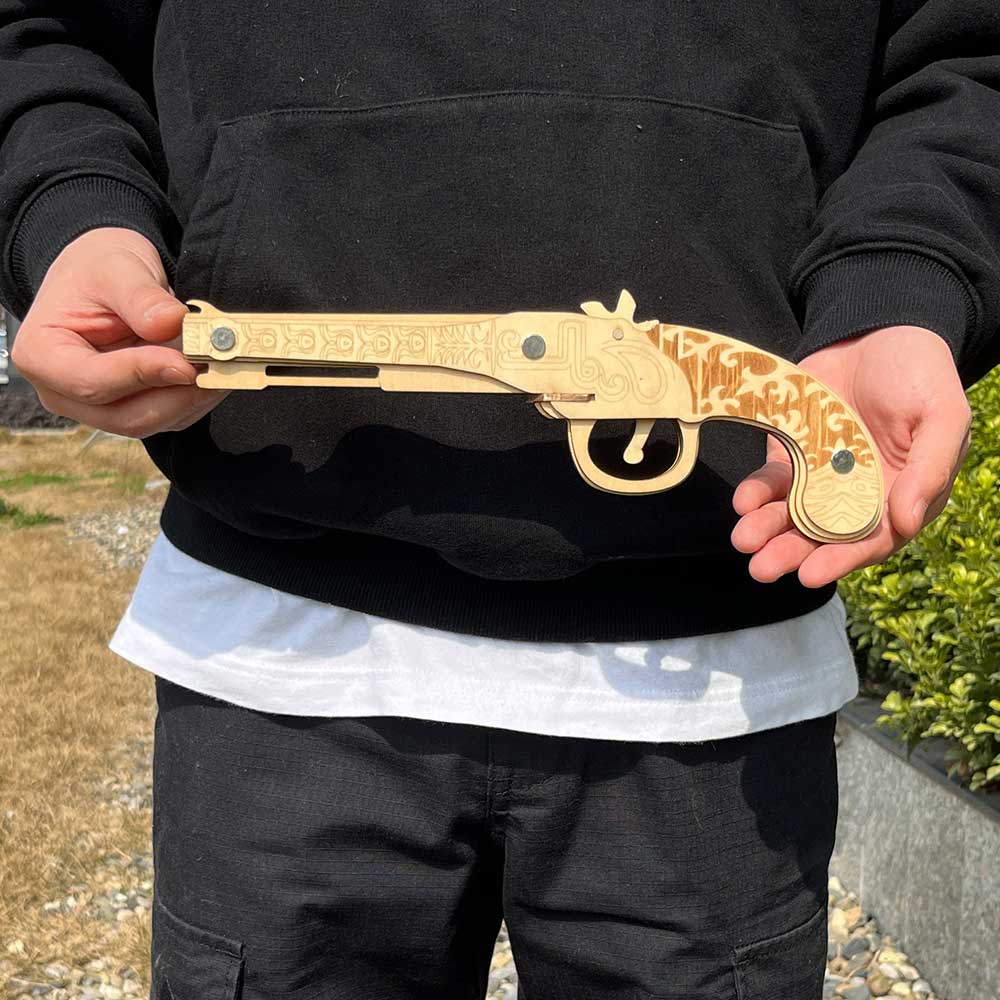 Assembled Firelock Wooden Rubber Band Gun Model Kit
