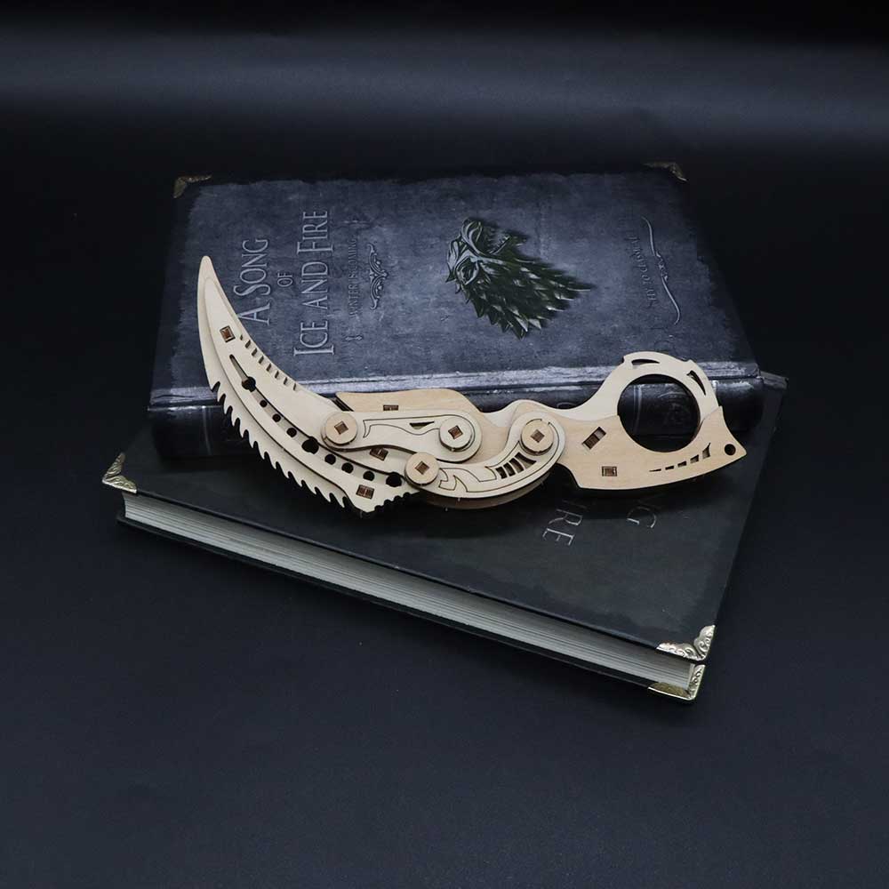 6 Cool Wooden Knife Model Kit 3D Blade Puzzle Toy