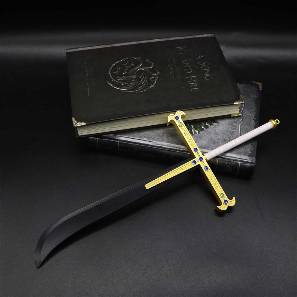 Collector's Edition Yoru Dracule Mihawk Supreme Black Cruciform Foam Sword  Replica Prop - Black, White, Blue, and Gold