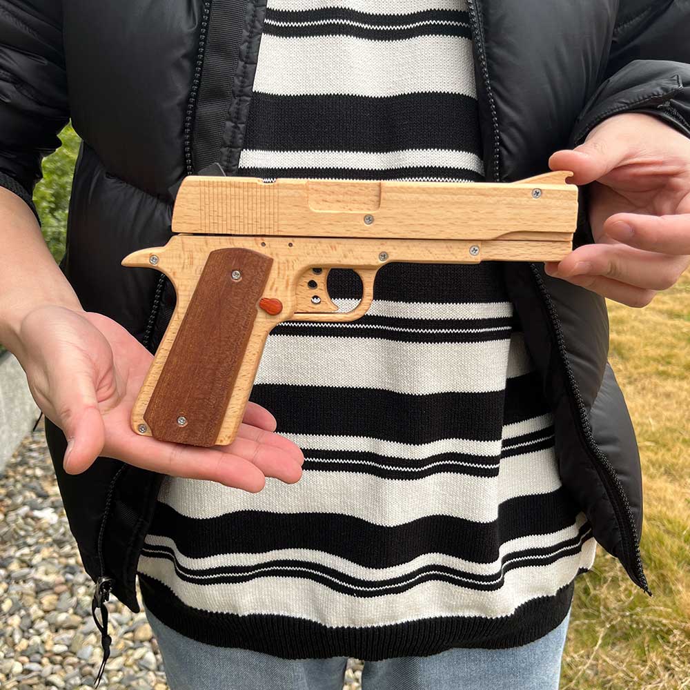 Assembled M1911 Wooden Replica Rubber Band Gun