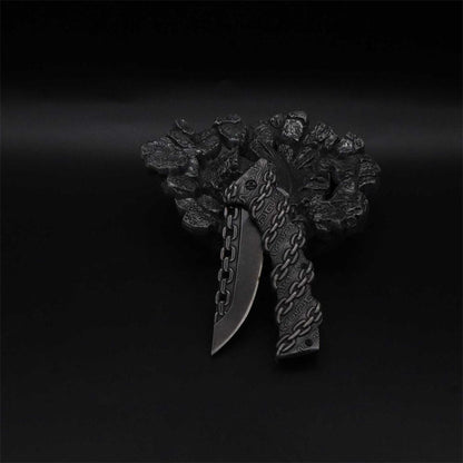 Cool Punk Knife Chain Folding Knife
