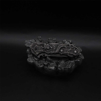 Evil Dragon Sculpture Knife Folding Knife